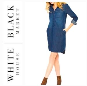 White House Black Market Denim Shirt Dress 00P